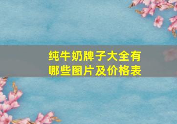 纯牛奶牌子大全有哪些图片及价格表