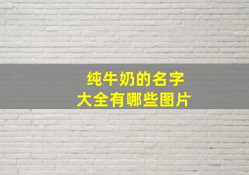 纯牛奶的名字大全有哪些图片