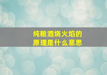 纯粮酒烧火焰的原理是什么意思