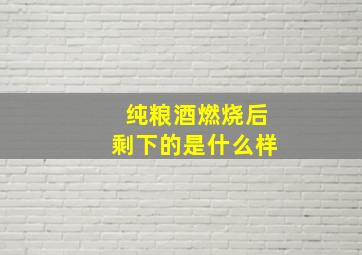 纯粮酒燃烧后剩下的是什么样