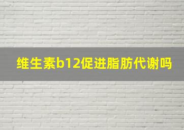 维生素b12促进脂肪代谢吗