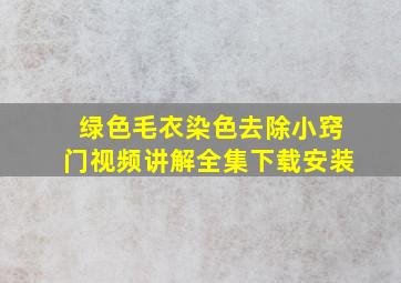 绿色毛衣染色去除小窍门视频讲解全集下载安装