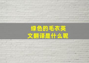 绿色的毛衣英文翻译是什么呢