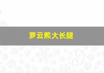 罗云熙大长腿