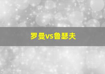 罗曼vs鲁瑟夫