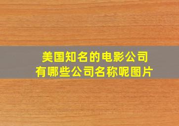 美国知名的电影公司有哪些公司名称呢图片