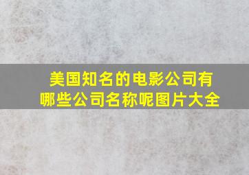 美国知名的电影公司有哪些公司名称呢图片大全