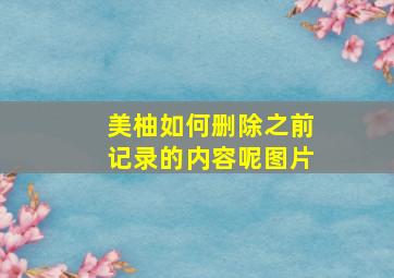 美柚如何删除之前记录的内容呢图片