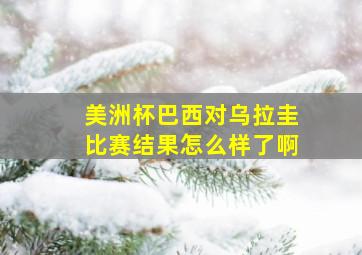 美洲杯巴西对乌拉圭比赛结果怎么样了啊