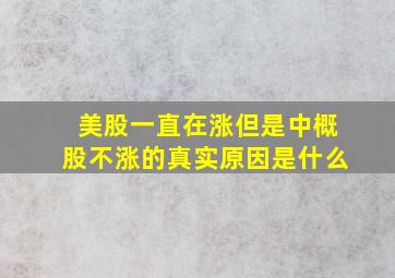 美股一直在涨但是中概股不涨的真实原因是什么