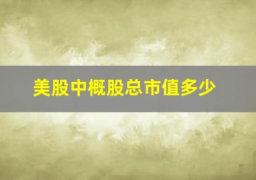 美股中概股总市值多少