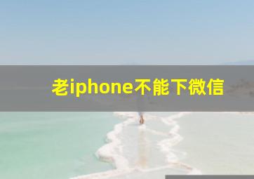 老iphone不能下微信