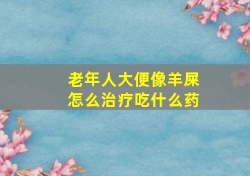 老年人大便像羊屎怎么治疗吃什么药