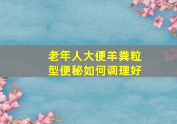 老年人大便羊粪粒型便秘如何调理好