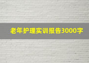 老年护理实训报告3000字