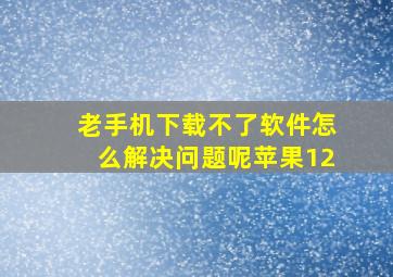 老手机下载不了软件怎么解决问题呢苹果12