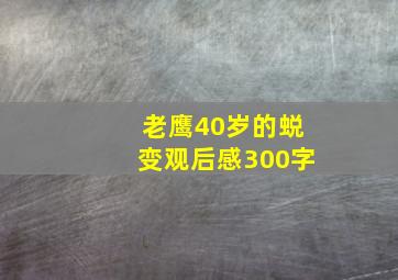 老鹰40岁的蜕变观后感300字