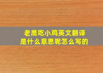 老鹰吃小鸡英文翻译是什么意思呢怎么写的