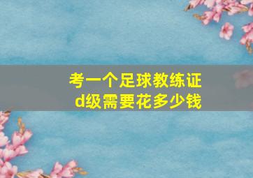 考一个足球教练证d级需要花多少钱