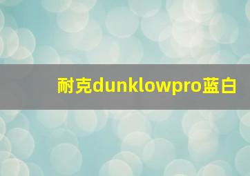 耐克dunklowpro蓝白