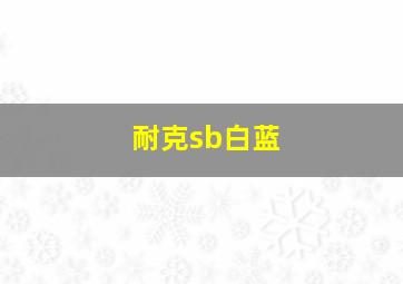 耐克sb白蓝