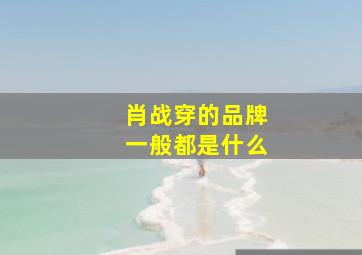 肖战穿的品牌一般都是什么