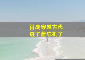 肖战穿越古代进了蓝忘机了