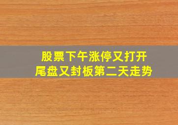 股票下午涨停又打开尾盘又封板第二天走势