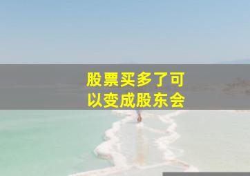 股票买多了可以变成股东会