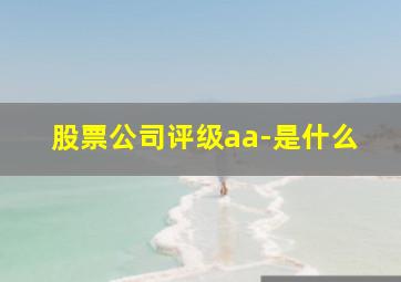 股票公司评级aa-是什么