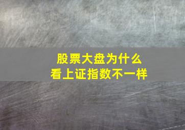 股票大盘为什么看上证指数不一样