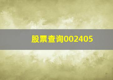 股票查询002405