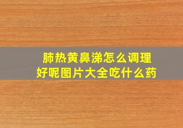 肺热黄鼻涕怎么调理好呢图片大全吃什么药