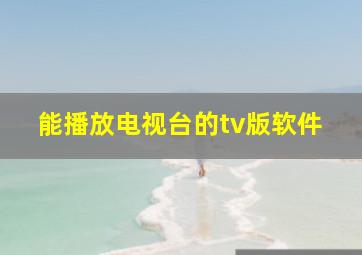 能播放电视台的tv版软件