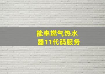 能率燃气热水器11代码服务