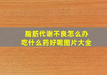 脂肪代谢不良怎么办吃什么药好呢图片大全