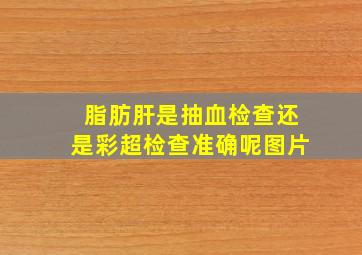 脂肪肝是抽血检查还是彩超检查准确呢图片