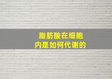 脂肪酸在细胞内是如何代谢的