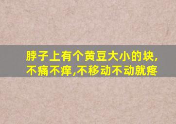 脖子上有个黄豆大小的块,不痛不痒,不移动不动就疼