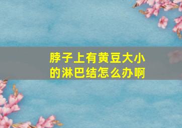 脖子上有黄豆大小的淋巴结怎么办啊