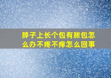 脖子上长个包有脓包怎么办不疼不痒怎么回事