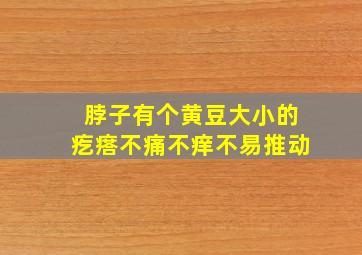 脖子有个黄豆大小的疙瘩不痛不痒不易推动