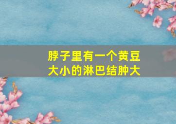 脖子里有一个黄豆大小的淋巴结肿大