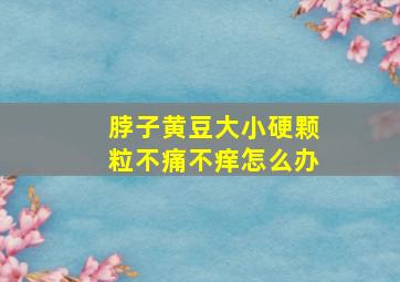 脖子黄豆大小硬颗粒不痛不痒怎么办