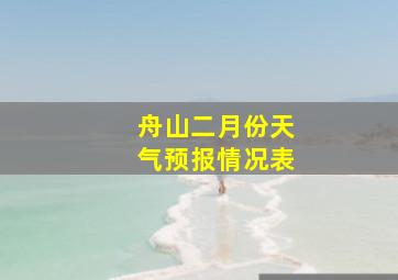 舟山二月份天气预报情况表