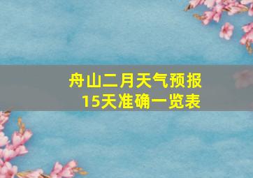 舟山二月天气预报15天准确一览表