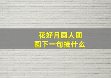 花好月圆人团圆下一句接什么