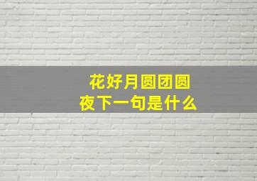 花好月圆团圆夜下一句是什么