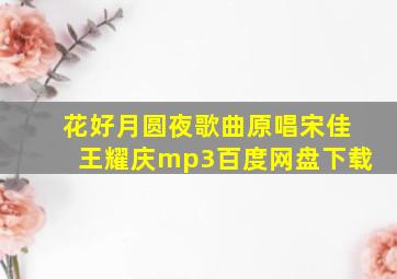 花好月圆夜歌曲原唱宋佳王耀庆mp3百度网盘下载