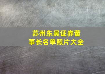 苏州东吴证券董事长名单照片大全